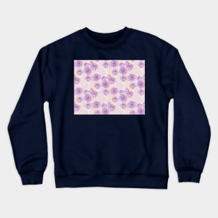 Purple and Peach Romantic Roses Crewneck Sweatshirt